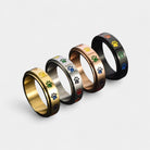 Virelle-Ring-Virelle | Unisex ring – roestvrij staal, draaiend ontwerp met pootafdrukken