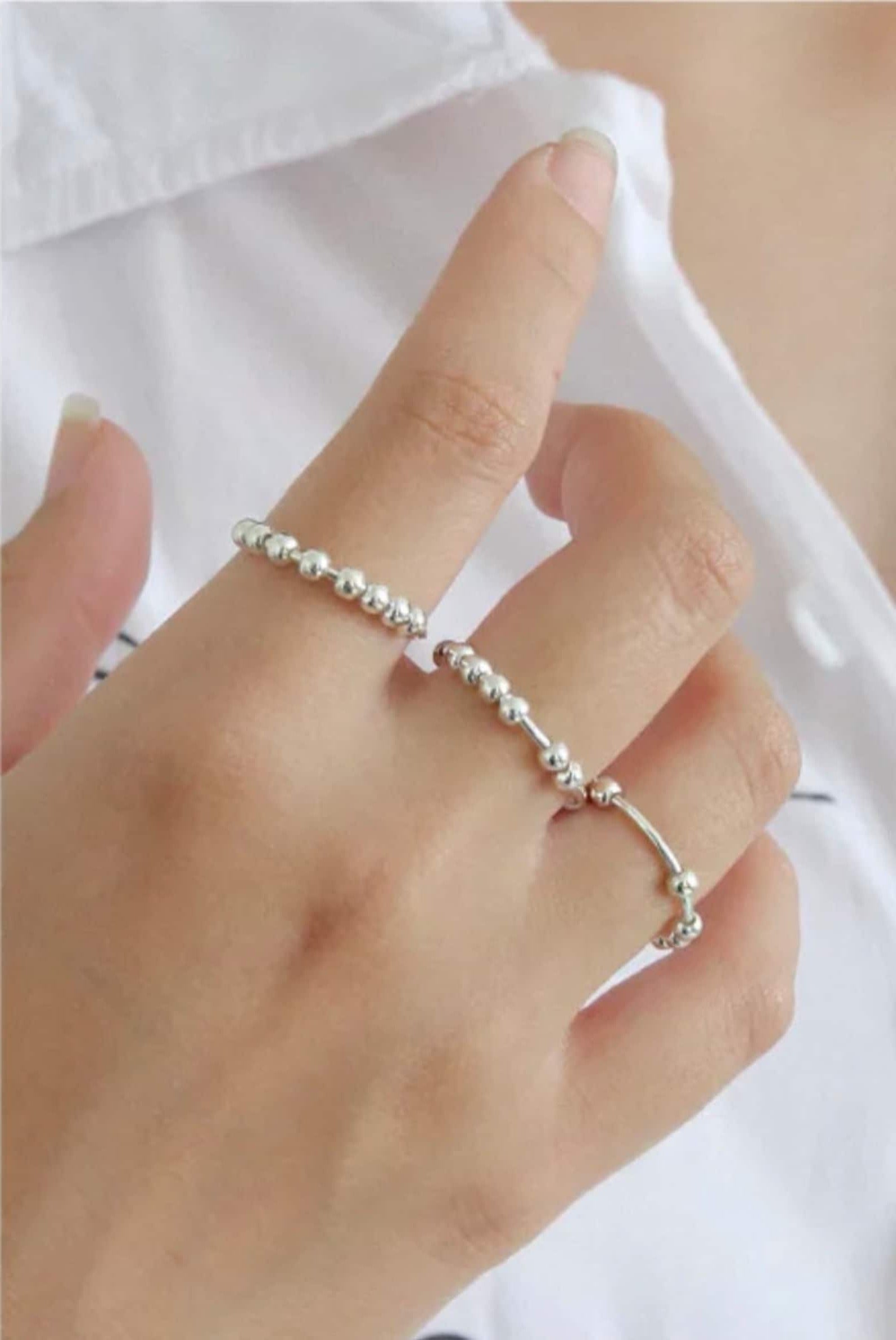 Virelle-Ring-Virelle | Verstelbare stressverlichtende ring – Fidget ring met kralen dames/heren