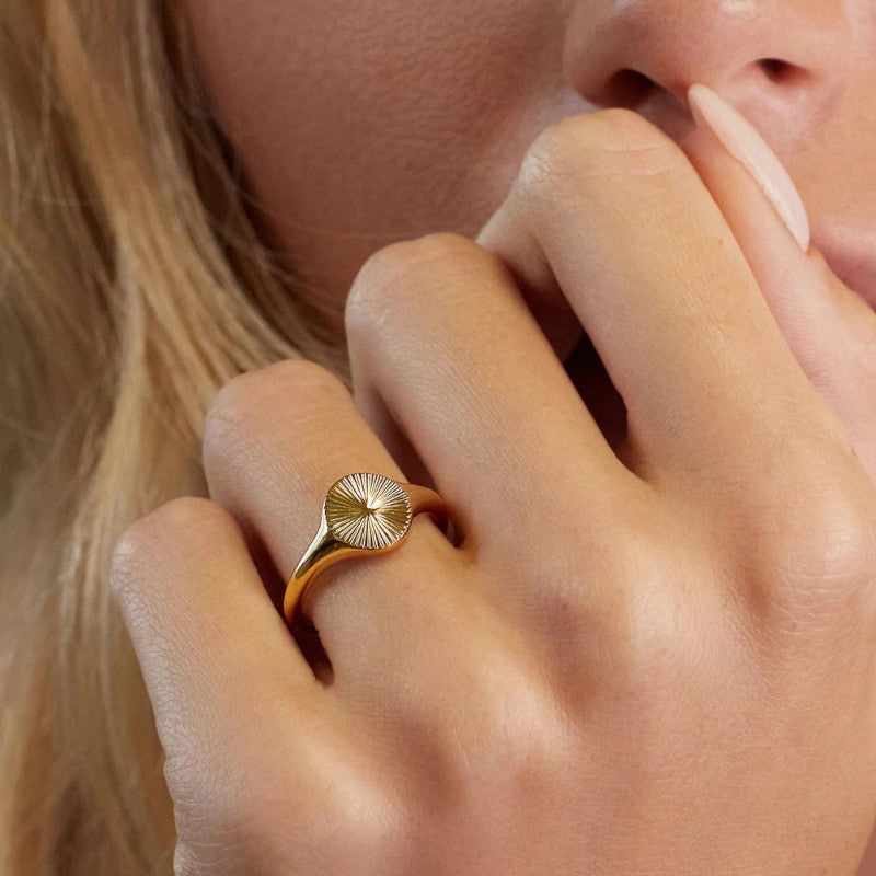 Virelle-Ring-Virelle ring - Fade wave rays texture ring van roestvrij staal