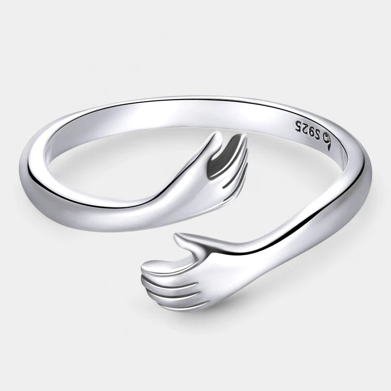 Virelle-Ringen-Virelle | Liefdes Omhelzing Ring – Sterling Zilver, Open Ontwerp, Symboliek van Liefde