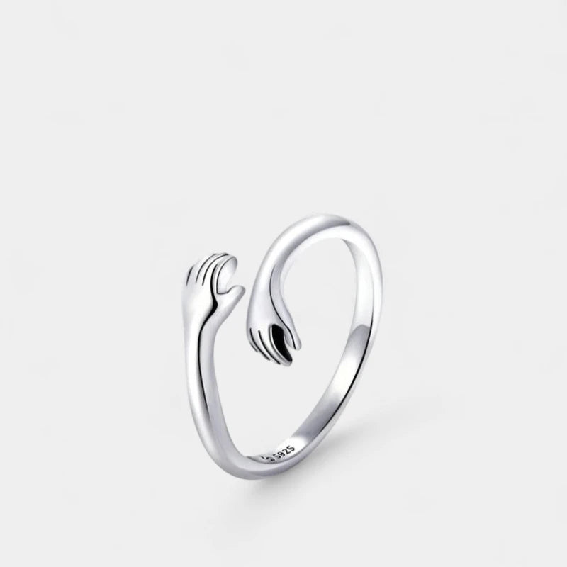 Virelle-Ringen-Virelle | Liefdes Omhelzing Ring – Sterling Zilver, Open Ontwerp, Symboliek van Liefde