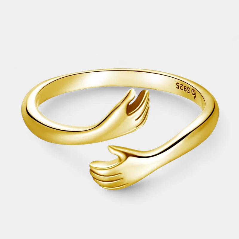 Virelle-Ringen-Virelle | Liefdes Omhelzing Ring – Sterling Zilver, Open Ontwerp, Symboliek van Liefde