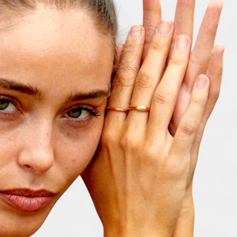 Virelle-Ringenset-Virelle | Dames ringenset – stapelbaar ontwerp, meerlaagige set