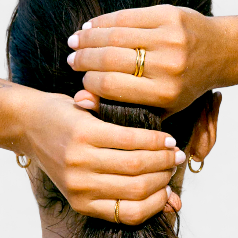 Virelle-Ringenset-Virelle | Dames ringenset – stapelbaar ontwerp, meerlaagige set