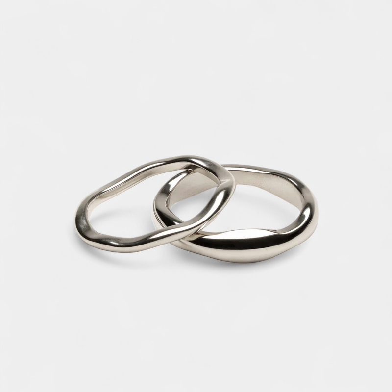 Virelle-Ringenset-Virelle | Dames ringenset – stapelbaar ontwerp, meerlaagige set