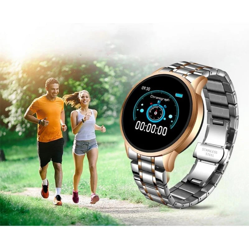 Virelle-Smartwatch Classic-Virelle | Heren Smartwatch – Ronde Digitale Display, Roestvrijstalen Band, Activiteitstracker