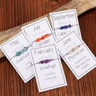 Virelle-Virelle | Dames Armband – 12 Maanden Geboortesteen met Gevlochten Koord, Inclusief Wenskaart