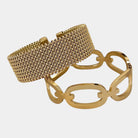 Virelle-Virelle | Dames Armband – 304 roestvrij staal, Hol ringontwerp, Set van twee