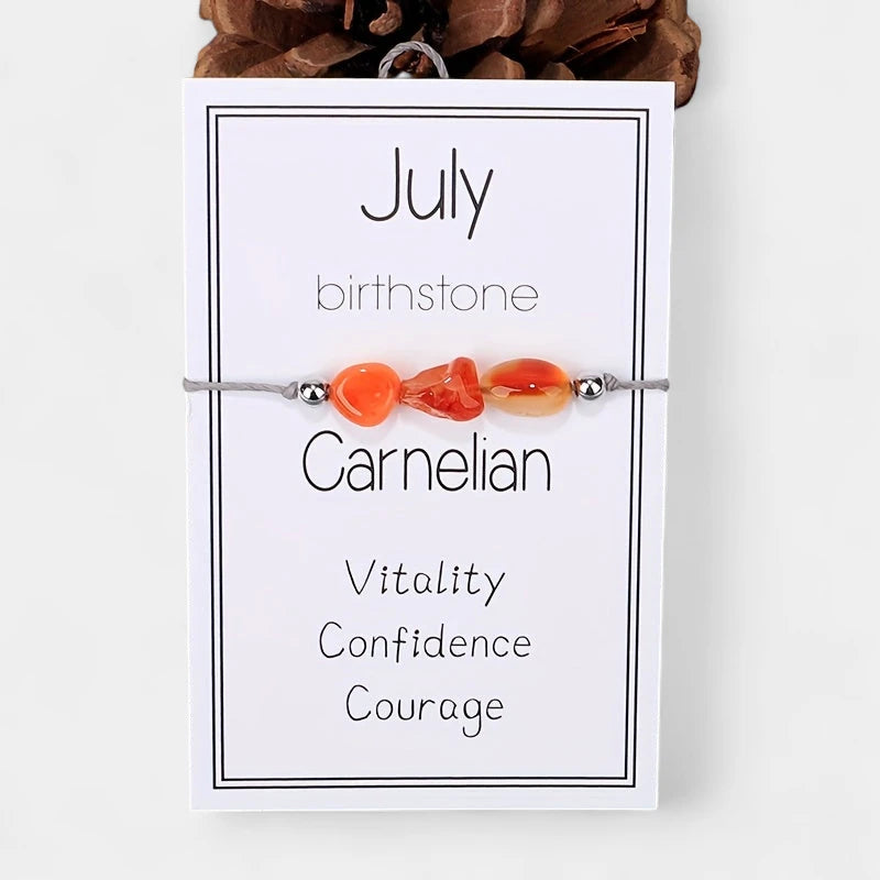 Virelle-Virelle | Dames Armband – Geboortesteen Kralenkoord, 12 Maanden Met Wenskaart