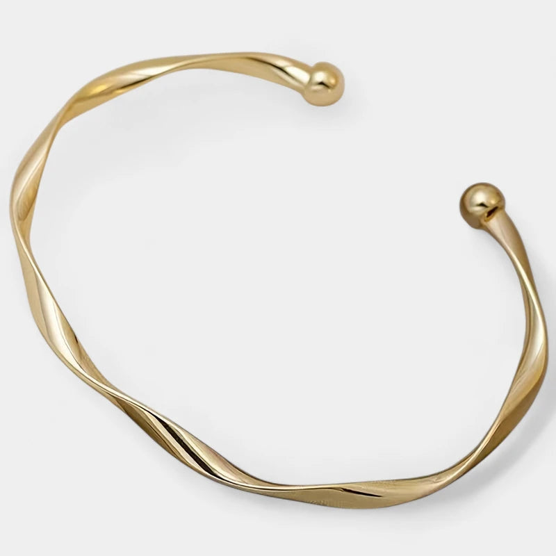 Virelle-Virelle | Dames Armband – Minimalistisch, Gedraaide Verstelbare Cuff