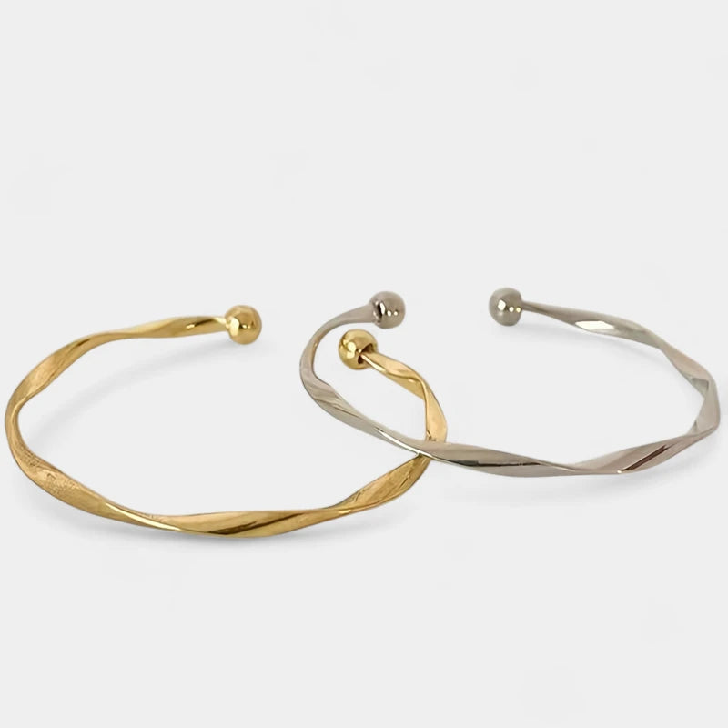 Virelle-Virelle | Dames Armband – Minimalistisch, Gedraaide Verstelbare Cuff