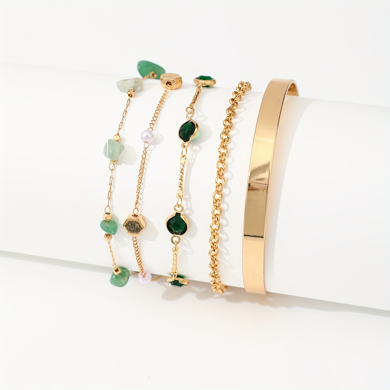 Virelle-Virelle | Dames Armband – Ijzeren open ringketting, Vintage design, Set van vijf