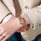 Virelle-Virelle | Dames Horloge – Business Rechthoekig Design, Luxe Gouden Analoge Polshorloge