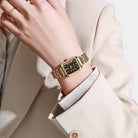 Virelle-Virelle | Dames Horloge – Business Rechthoekig Design, Luxe Gouden Analoge Polshorloge