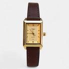Virelle-Virelle | Dames Horloge – Rechthoekige Quartz Kast, Leren Band, Datumweergave