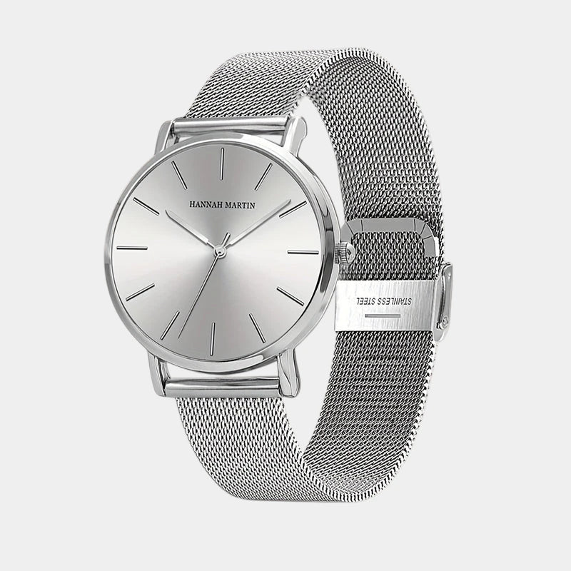 Virelle-Virelle | Dames Horloge – Roestvrijstalen meshband, Rosegouden afwerking, Elegant quartz ontwerp