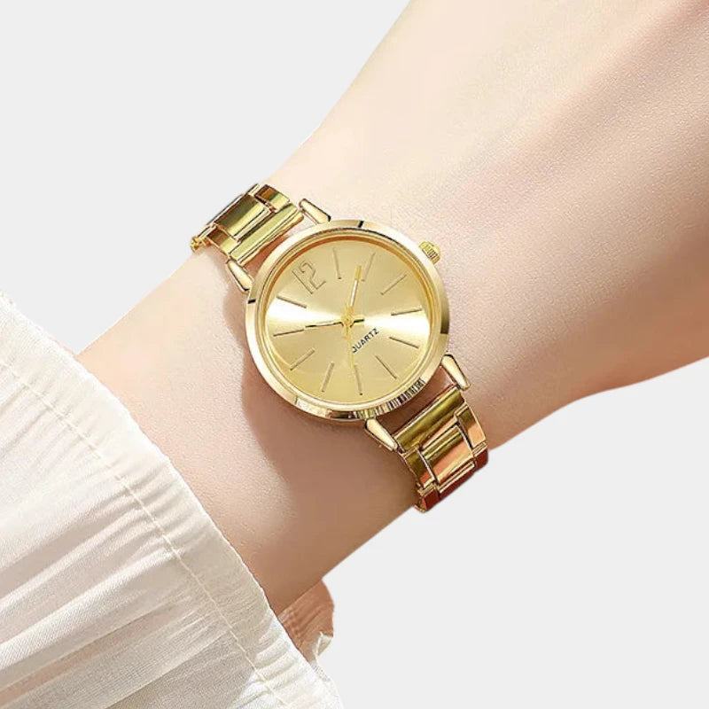 Virelle-Virelle | Dames Horloge Set – Quartz Uurwerk, Eenvoudige Wijzerplaat, Opengewerkte Armbandstijl