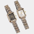 Virelle-Virelle | Dames Horloge – Vierkante Quartz Kast, Roestvrijstalen Band, Minimalistische Indexen