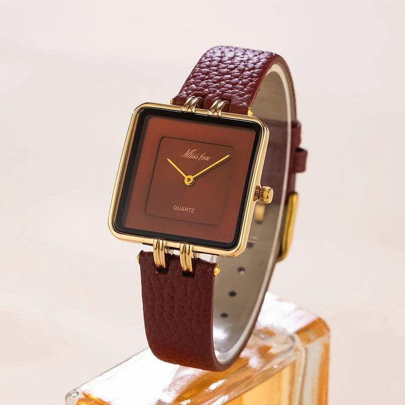 Virelle-Virelle | Dames Horloge – Vierkante Quartz Kast, Vintage Design, Waterbestendig