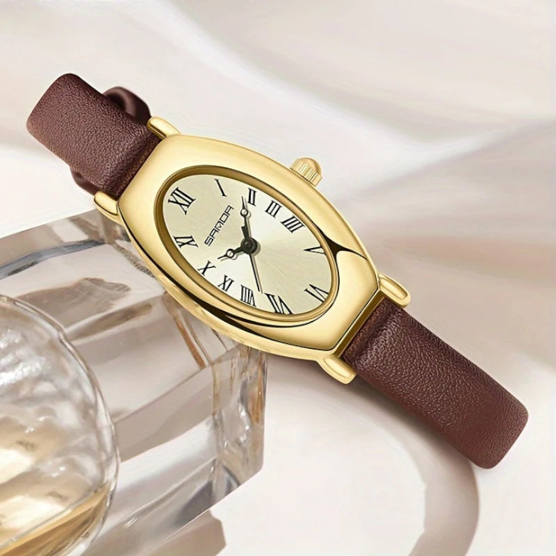 Virelle-Virelle | Dames Horloge – Vintage Quartz Uurwerk, Ovale Kast, Waterdicht Ontwerp