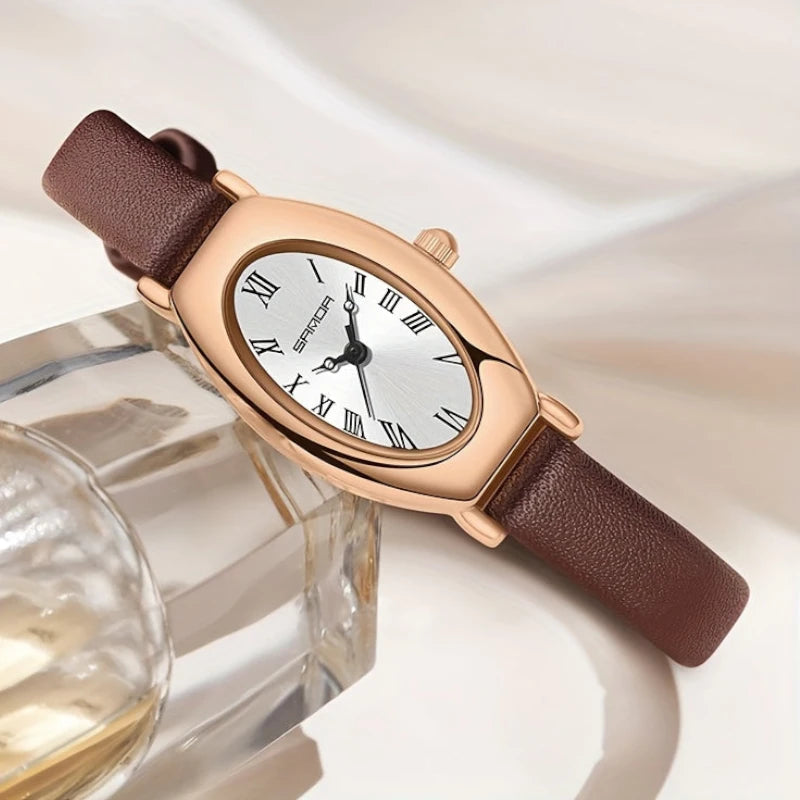 Virelle-Virelle | Dames Horloge – Vintage Quartz Uurwerk, Ovale Kast, Waterdicht Ontwerp