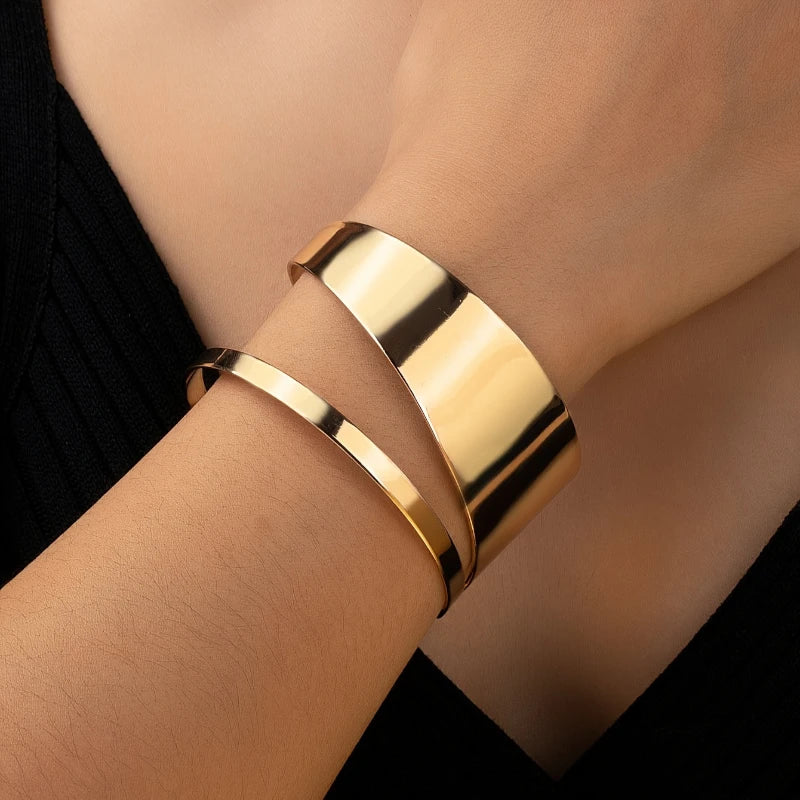 Virelle-Virelle | Dames Manchetcuff – Metaal Gladde Afwerking, Brede Open Band