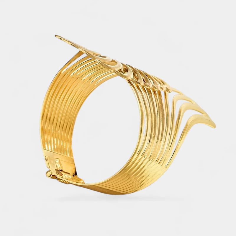 Virelle-Virelle | Dames Manchetcuff – Metaal Uitsnede Vleugelmotief, Elegante Open Band