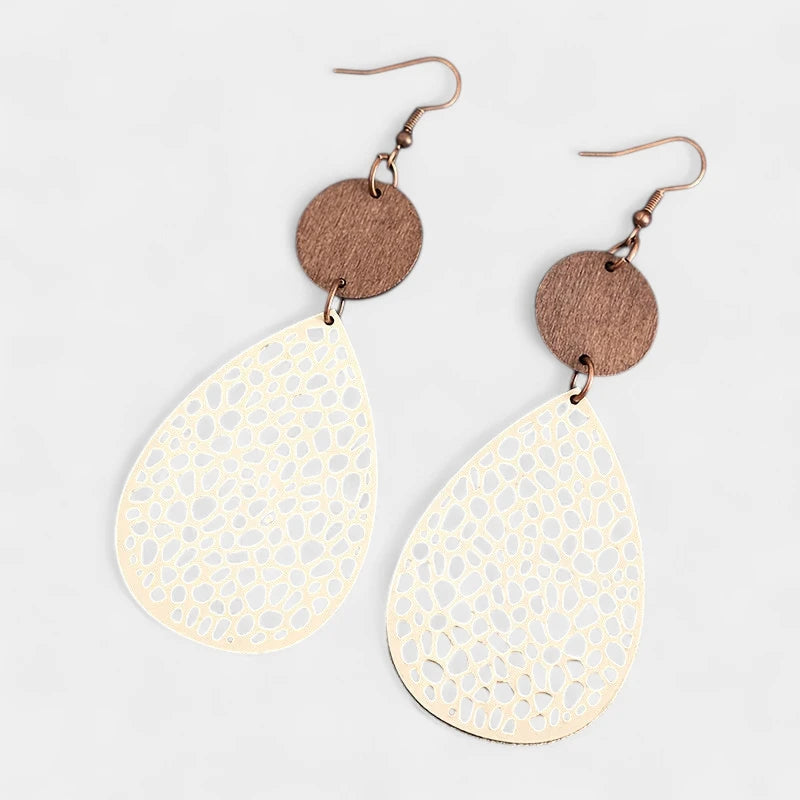 Virelle-Virelle | Dames Oorbellen – Boho Hangend, Holle Druppelvorm, Veelzijdig en Tijdloos