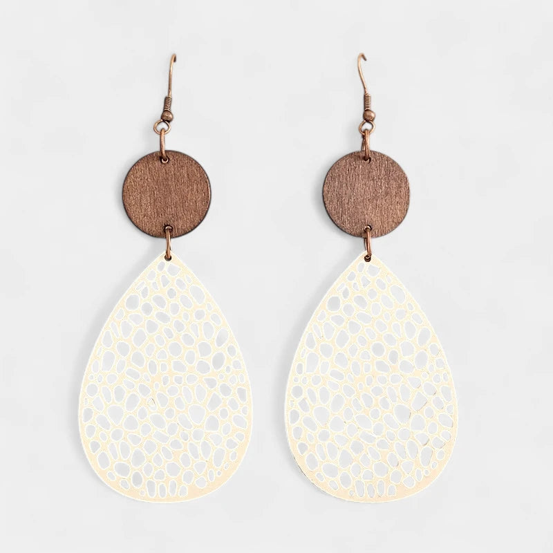 Virelle-Virelle | Dames Oorbellen – Boho Hangend, Holle Druppelvorm, Veelzijdig en Tijdloos
