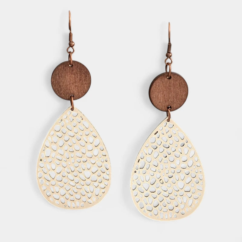 Virelle-Virelle | Dames Oorbellen – Boho Hangend, Holle Druppelvorm, Veelzijdig en Tijdloos
