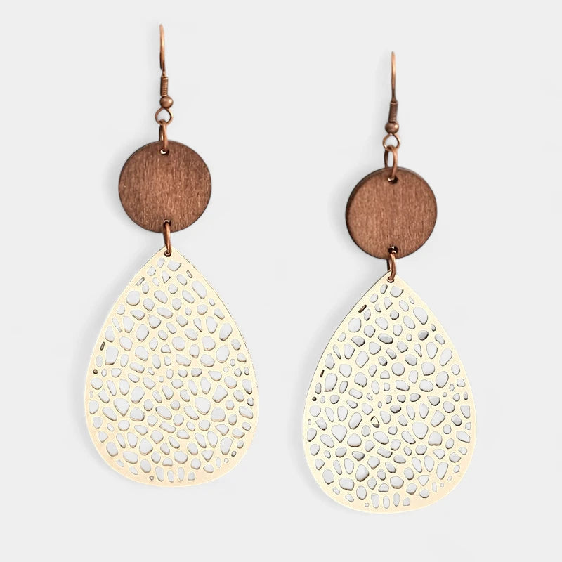 Virelle-Virelle | Dames Oorbellen – Boho Hangend, Holle Druppelvorm, Veelzijdig en Tijdloos
