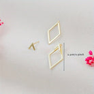 Virelle-Virelle | Dames Oorbellen – Geometrisch Open Design, Roestvrijstaal met 14K Goudlaag