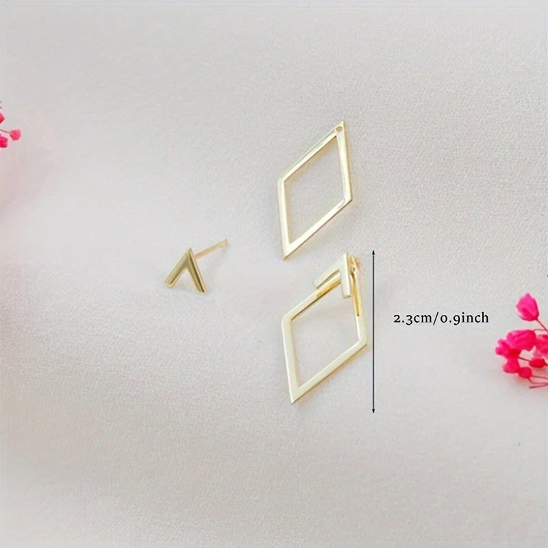 Virelle-Virelle | Dames Oorbellen – Geometrisch Open Design, Roestvrijstaal met 14K Goudlaag