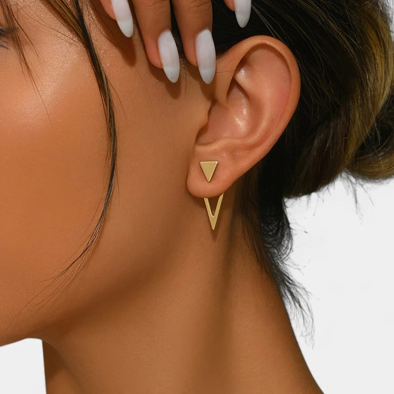Virelle-Virelle | Dames Oorbellen – Minimalistisch Driehoekontwerp, Lichtgewicht Metaal met IJzeren Steker
