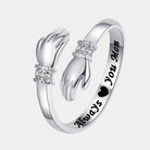 Virelle-Virelle | Dames Ring – Open Omhelzend Design, Verstelbare Pasvorm, Romantische Gravure