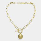 Virelle-Virelle | Dames Schakelketting – Metaal Glossy Balhanger, Grove Statement Schakels