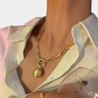 Virelle-Virelle | Dames Schakelketting – Metaal Glossy Balhanger, Grove Statement Schakels