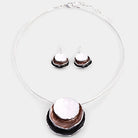 Virelle-Virelle | Dames Sieradenset – Boheemse Drie-Lagen Cirkel, Zinklegering met Gouden Emaille, Elegant Ontwerp