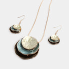 Virelle-Virelle | Dames Sieradenset – Boheemse Drie-Lagen Cirkel, Zinklegering met Gouden Emaille, Elegant Ontwerp