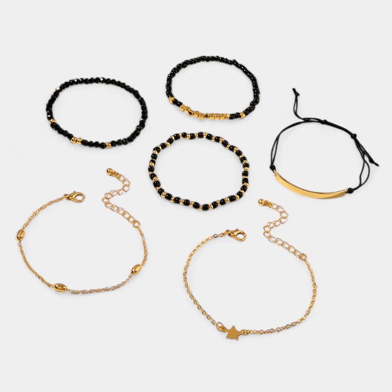 Virelle-Virelle | Dames armbandenset – Hars kralenwerk, Ster hangerdesign, Gelaagde stijl