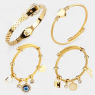 Virelle-Virelle | Dames armbandenset – Roestvrij staal, Slotdetail, Ophangende bedels