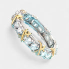 Virelle-Virelle | Dames ring – platina afwerking, kruisdetail, subtiele gravure