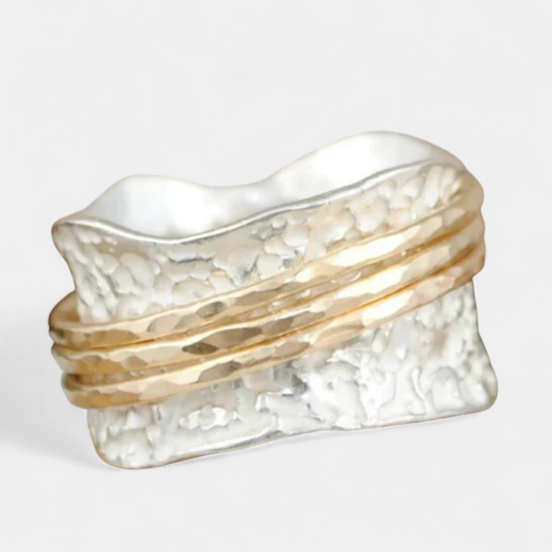 Virelle-Virelle | Dames spinner ring – Draaibaar ontwerp, vintage stijl, gemengde metalen