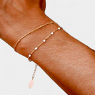 Virelle-Virelle | Damesarmband – Dubbele witte kralen, verstelbare sluiting