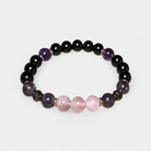 Virelle-Virelle | Damesarmband – Edelsteenkralen 8 mm rozekwarts, obsidiaan, amethist