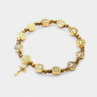 Virelle-Virelle | Damesarmband – Tweekleurige kruis-bedel, verstelbare schakel