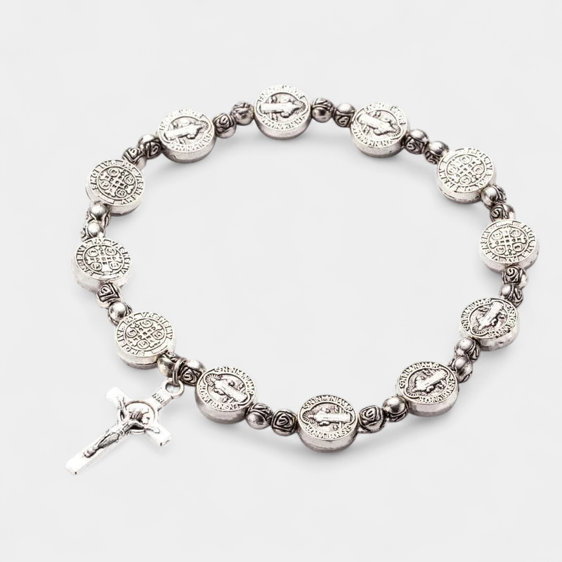 Virelle-Virelle | Damesarmband – Tweekleurige kruis-bedel, verstelbare schakel