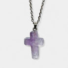 Virelle-Virelle | Damesketting – Edelsteen kruis-hanger, fijn schakelketting