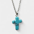 Virelle-Virelle | Damesketting – Edelsteen kruis-hanger, fijn schakelketting