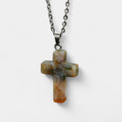 Virelle-Virelle | Damesketting – Edelsteen kruis-hanger, fijn schakelketting